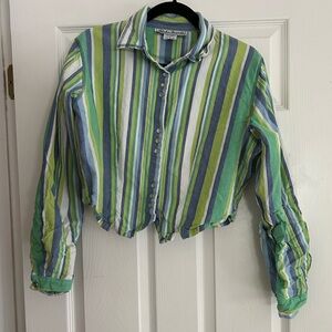 Vintage Striped Western Cropped Shirt